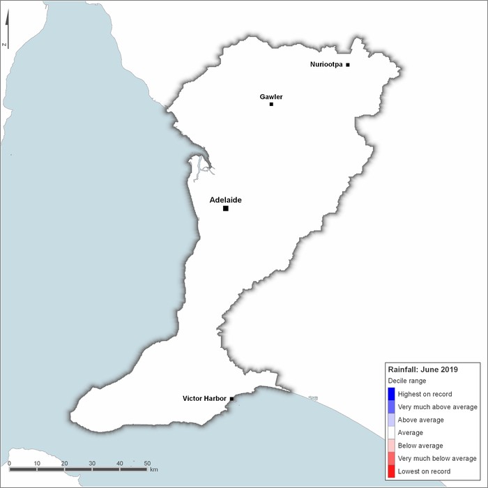 Rainfall deciles: June 2019