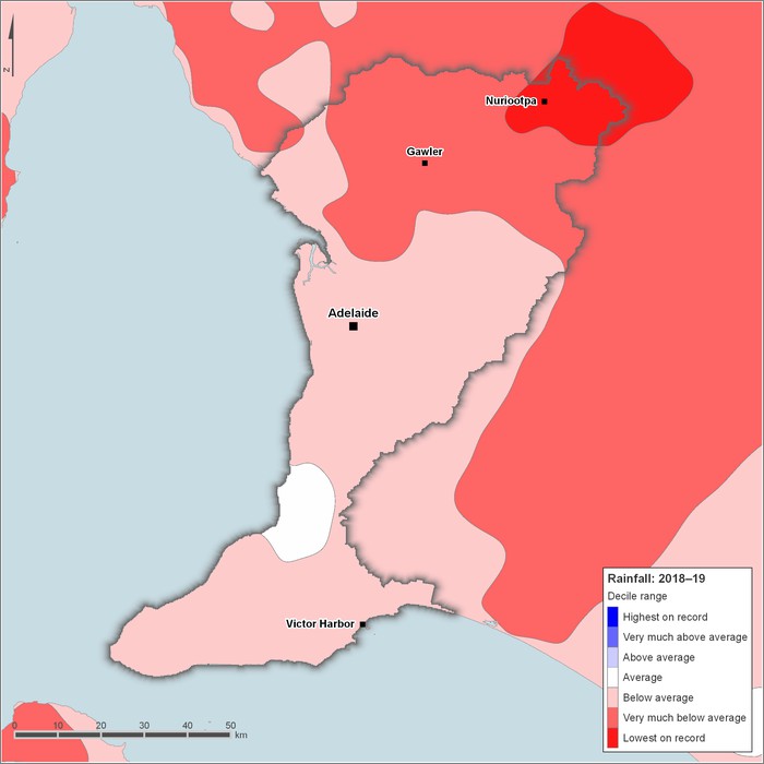 Rainfall deciles: 2018–2019