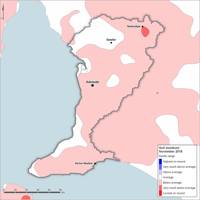 Soil moisture deciles: November 2018