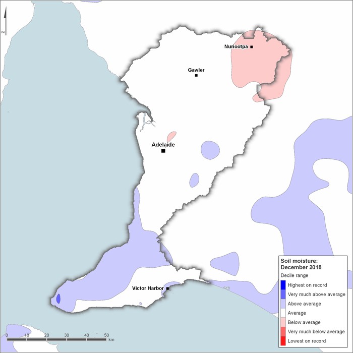 Soil moisture deciles: December 2018