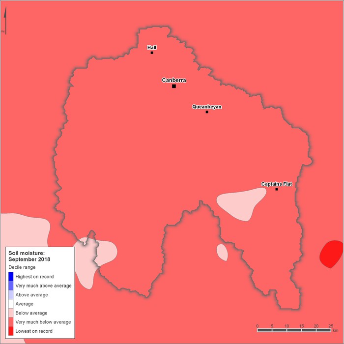 Soil moisture deciles: September 2018