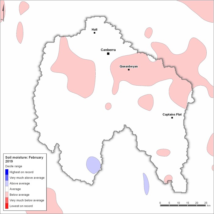 Soil moisture deciles: February 2019
