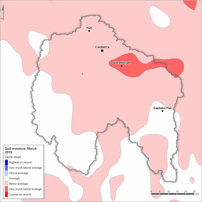 Soil moisture deciles: March 2019