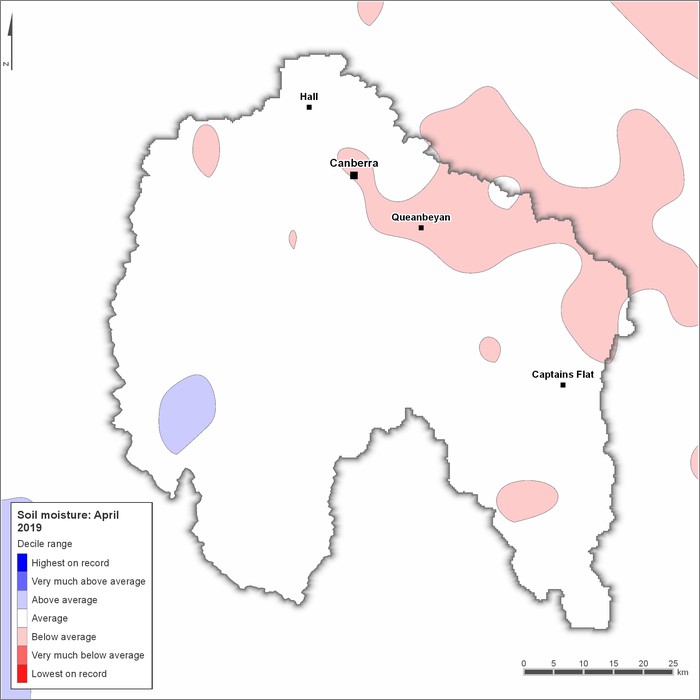 Soil moisture deciles: April 2019