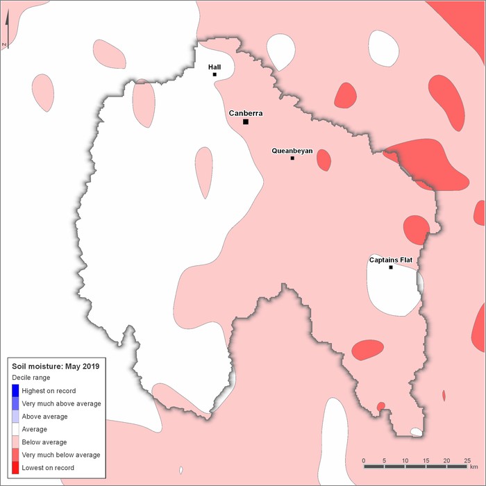 Soil moisture deciles: May 2019