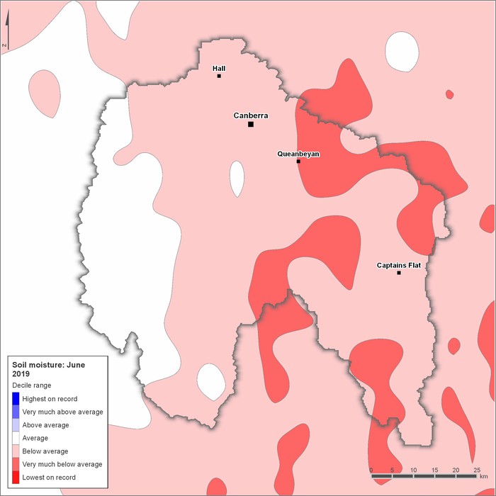 Soil moisture deciles: June 2019