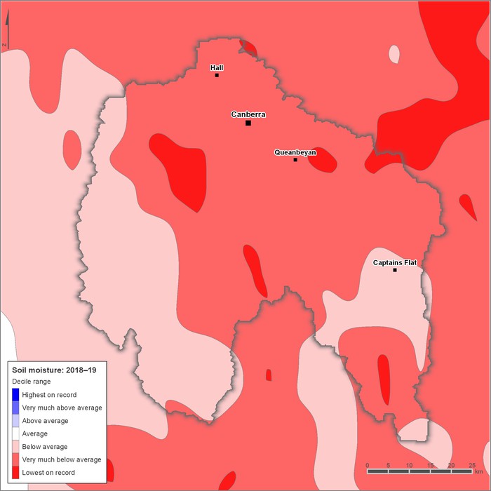 Soil moisture deciles: 2018–2019