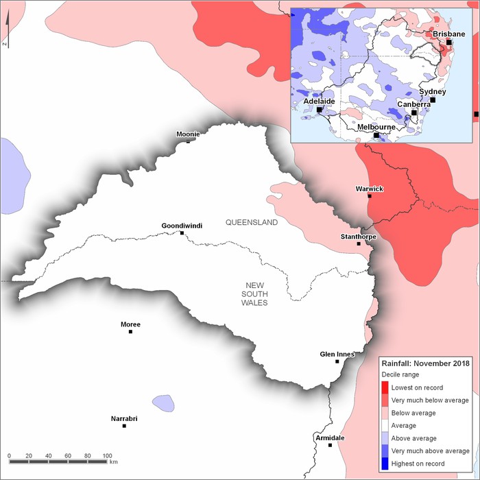 Rainfall deciles: November 2018