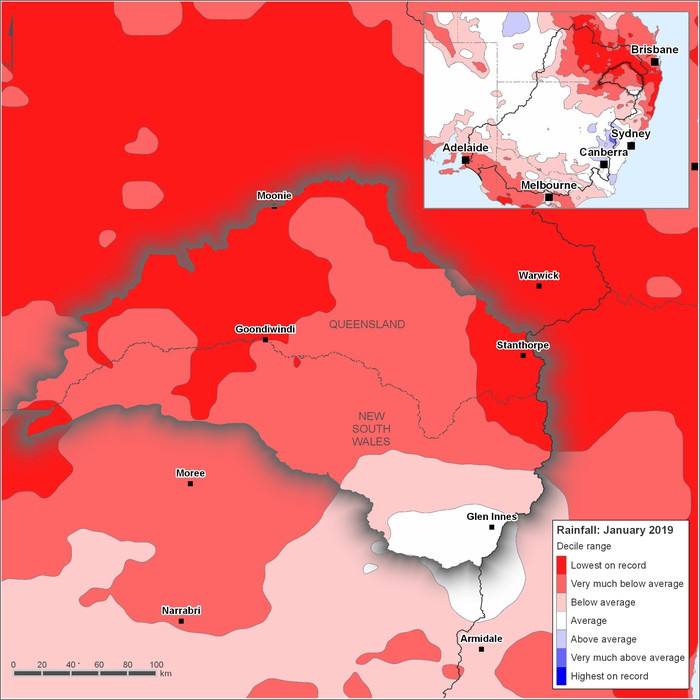 Rainfall deciles: January 2019