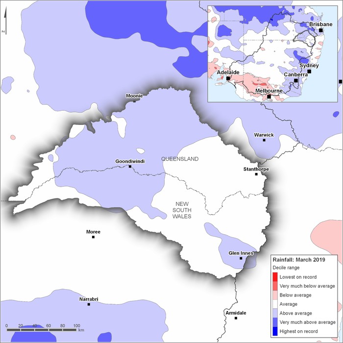 Rainfall deciles: March 2019