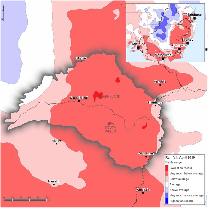 Rainfall deciles: April 2019