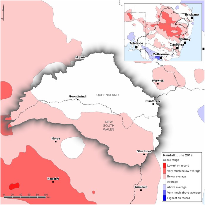 Rainfall deciles: June 2019