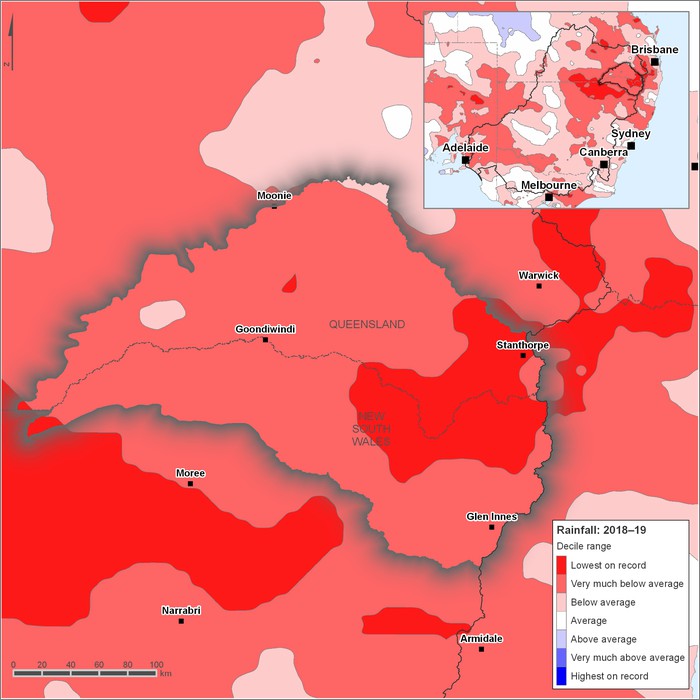 Rainfall deciles: 2018–2019