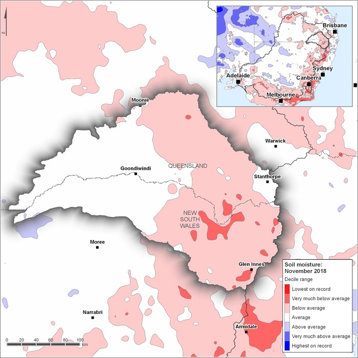 Soil moisture deciles: November 2018