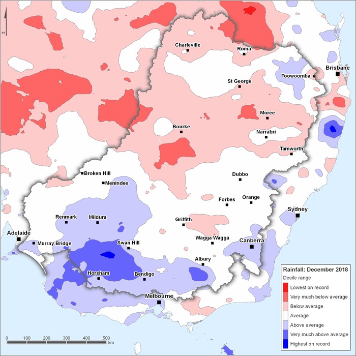 Rainfall deciles: December 2018