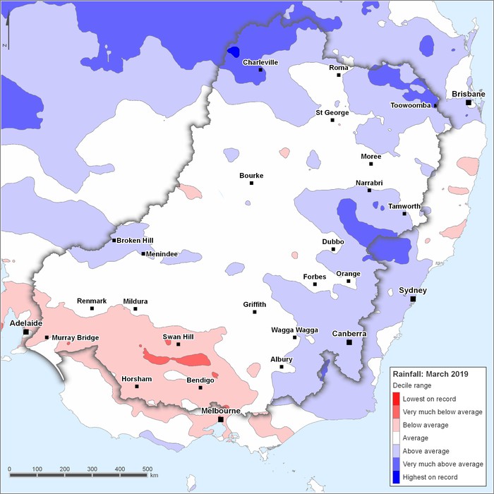 Rainfall deciles: March 2019
