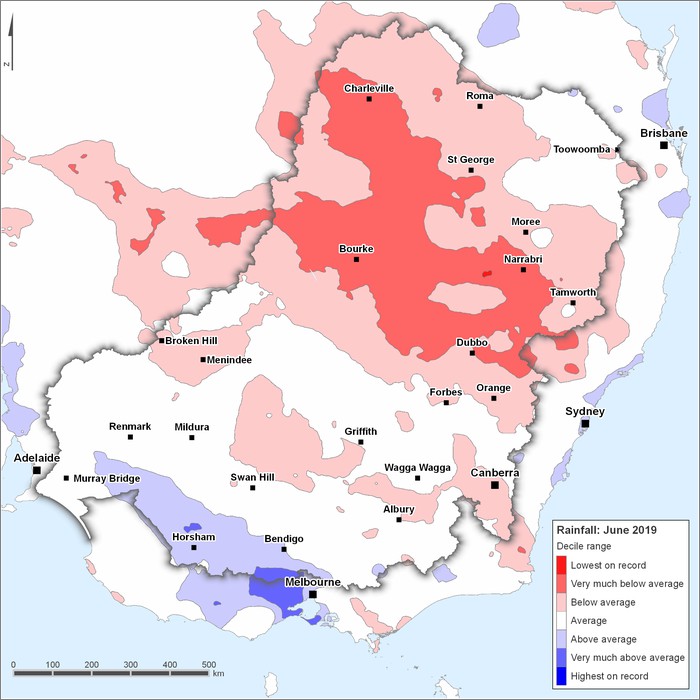 Rainfall deciles: June 2019