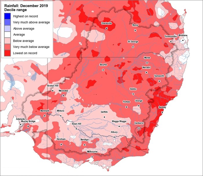 Rainfall deciles: December 2019