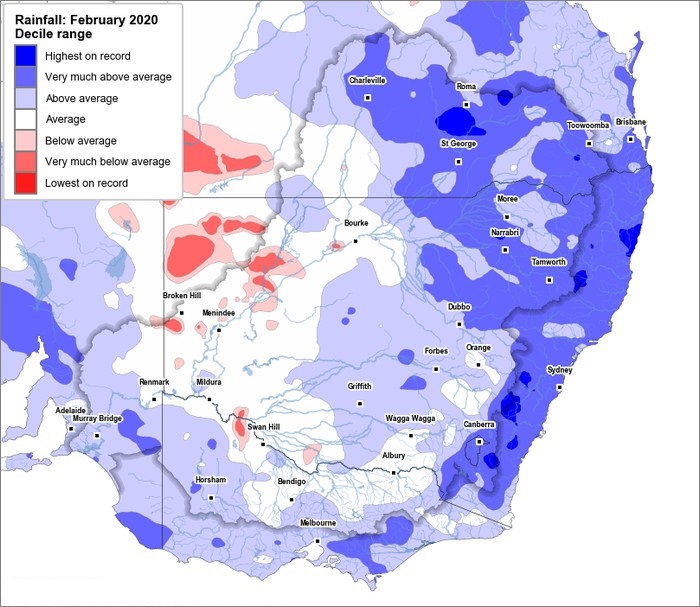 Rainfall deciles: February 2019