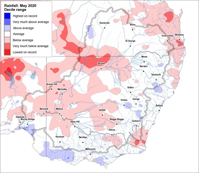 Rainfall deciles: May 2019