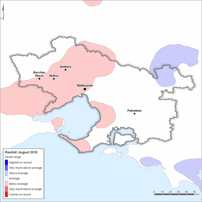 Rainfall deciles: August 2018