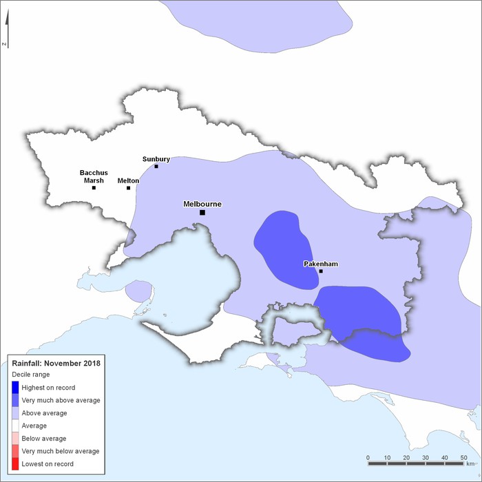 Rainfall deciles: November 2018