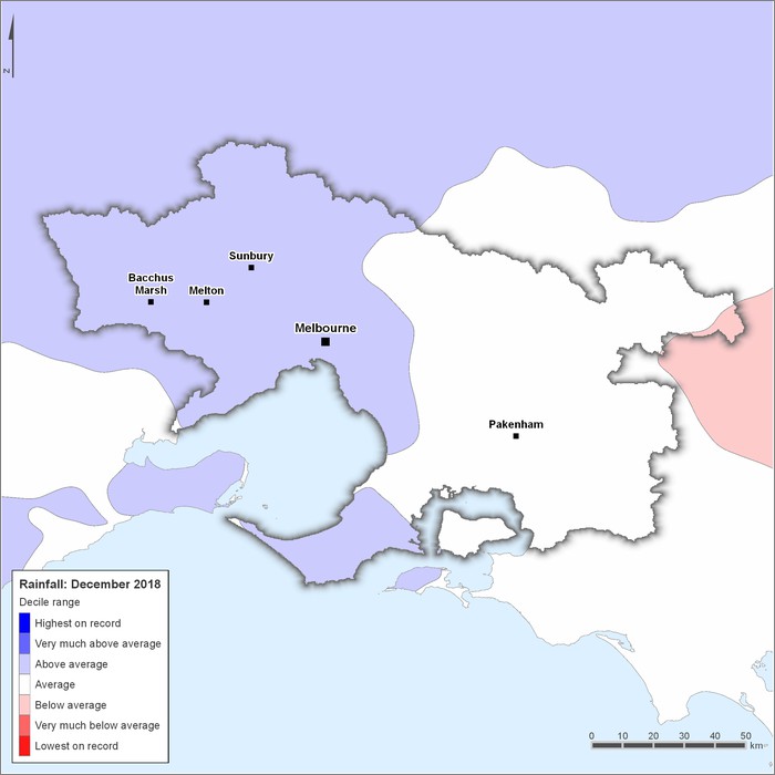 Rainfall deciles: December 2018