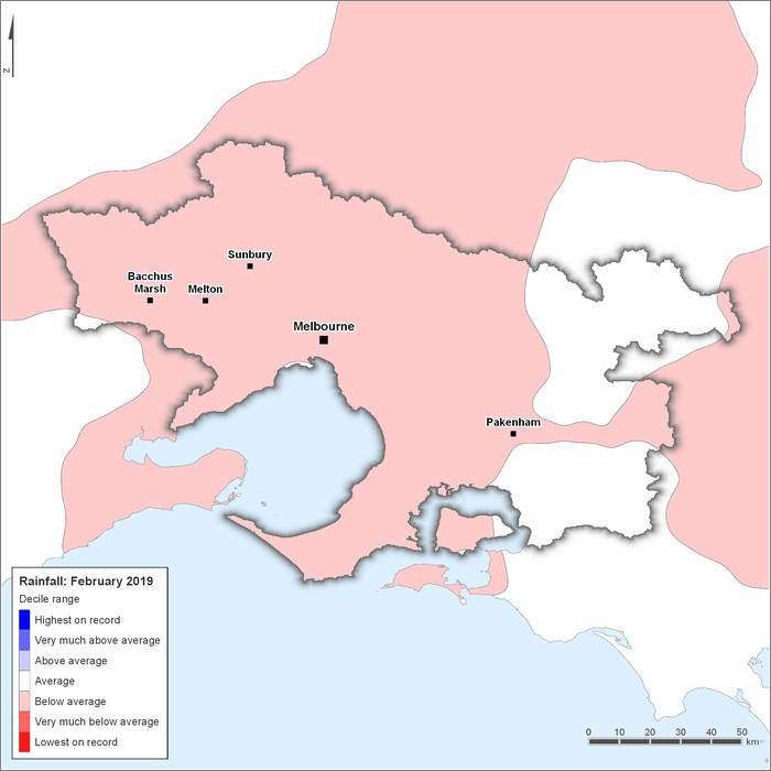 Rainfall deciles: February 2019