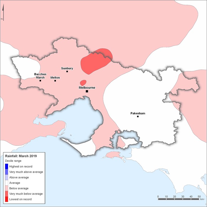 Rainfall deciles: March 2019