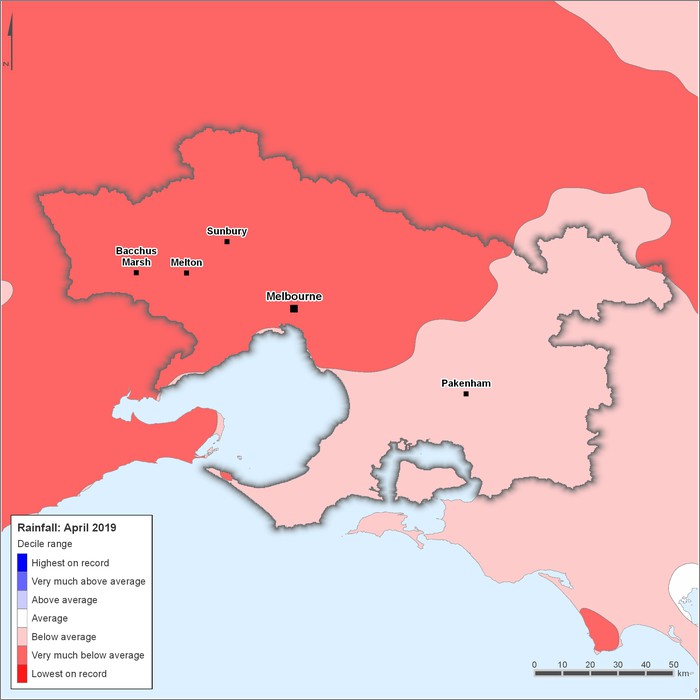 Rainfall deciles: April 2019