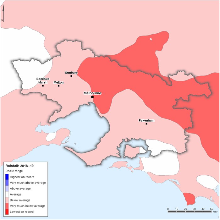 Rainfall deciles: 2018–2019