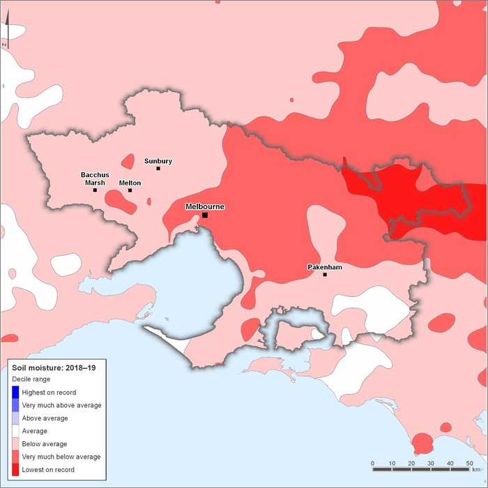 Soil moisture deciles: 2018–2019
