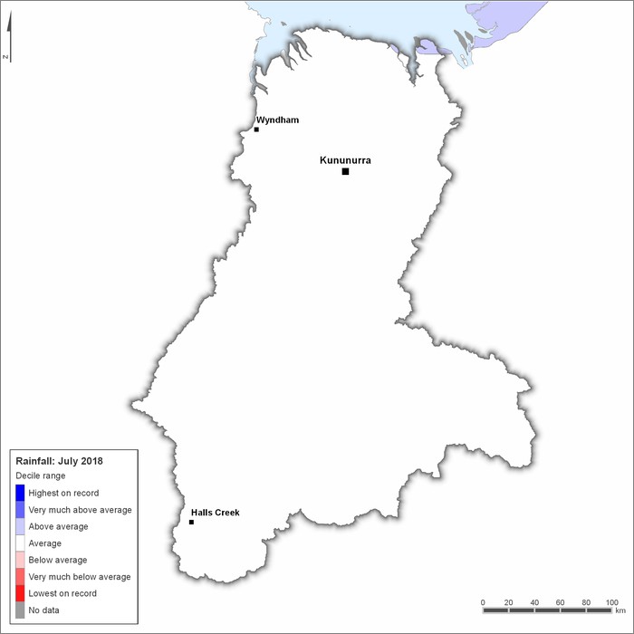 Rainfall deciles: July 2018