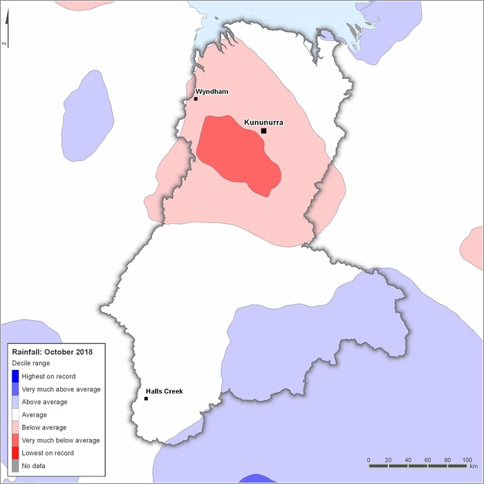 Rainfall deciles: October 2018