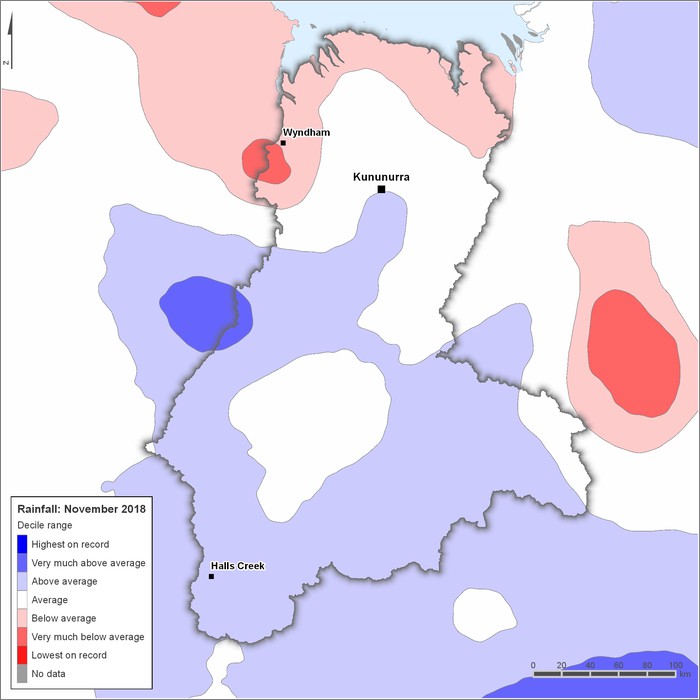 Rainfall deciles: November 2018