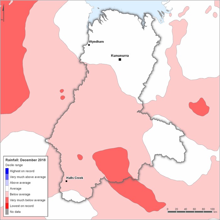 Rainfall deciles: December 2018