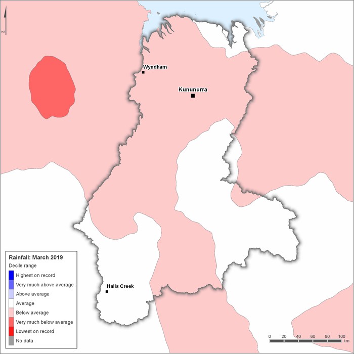 Rainfall deciles: March 2019