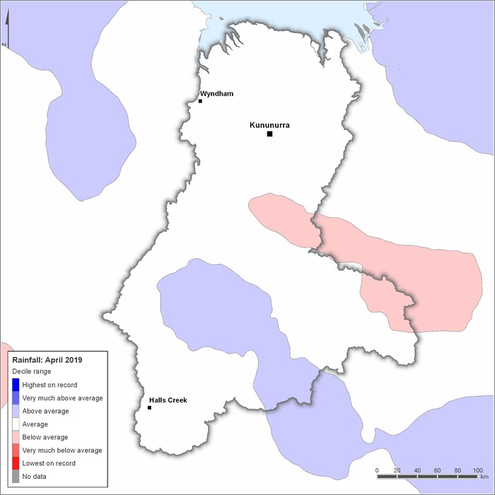 Rainfall deciles: April 2019