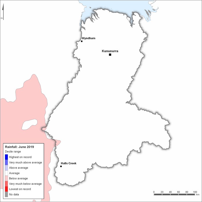 Rainfall deciles: June 2019