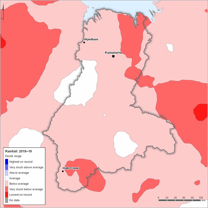 Rainfall deciles: 2018–2019