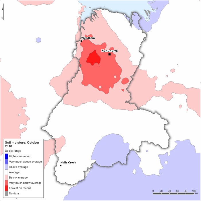 Soil moisture deciles: October 2018