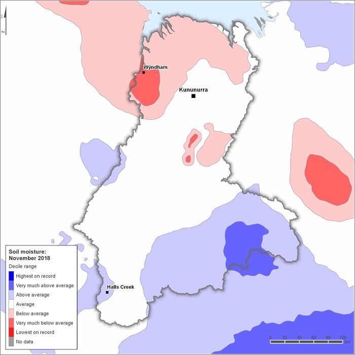 Soil moisture deciles: November 2018