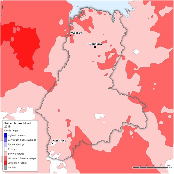 Soil moisture deciles: March 2019