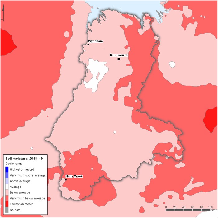 Soil moisture deciles: 2018–2019