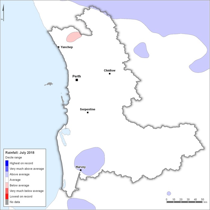 Rainfall deciles: July 2018