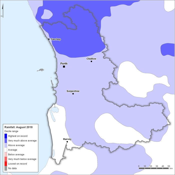 Rainfall deciles: August 2018