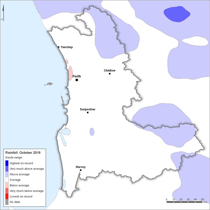 Rainfall deciles: October 2018