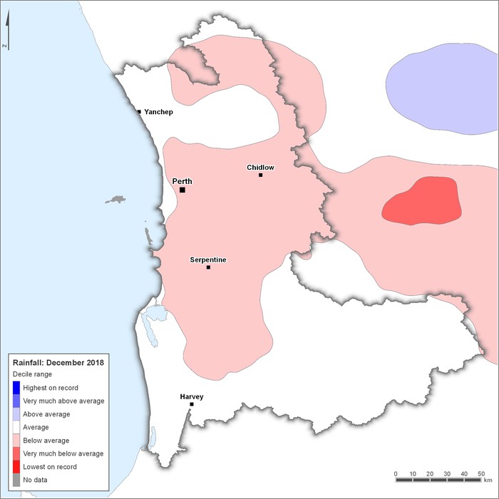 Rainfall deciles: December 2018