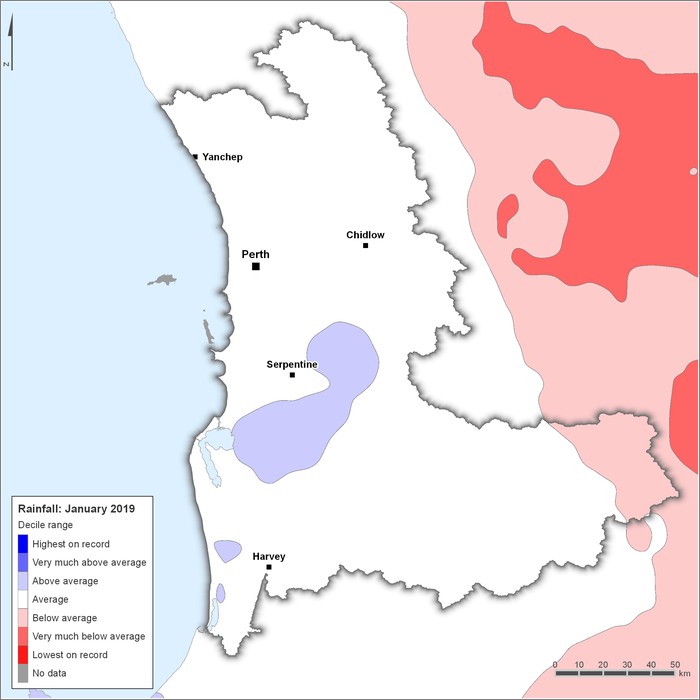 Rainfall deciles: January 2019