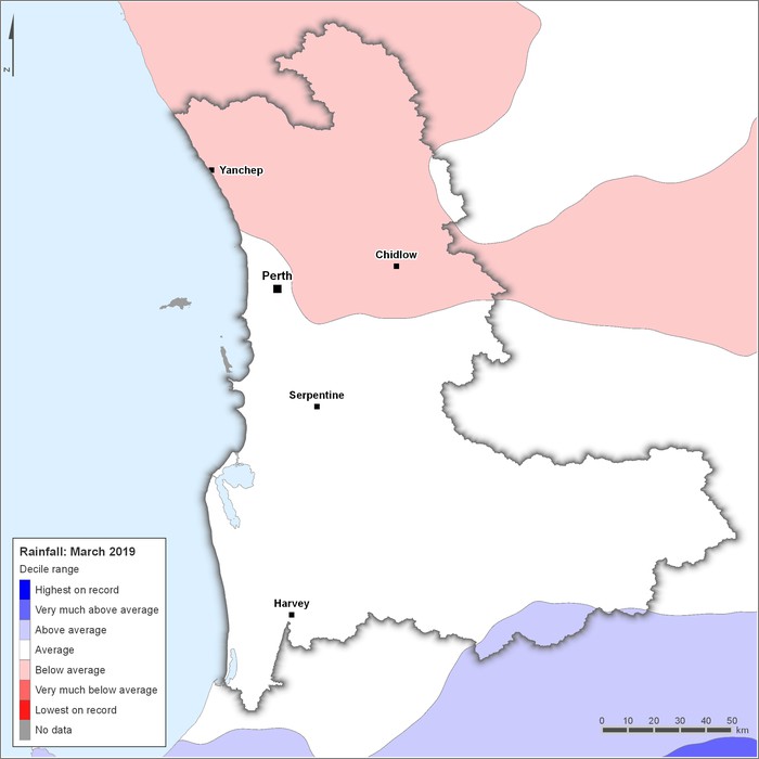 Rainfall deciles: March 2019